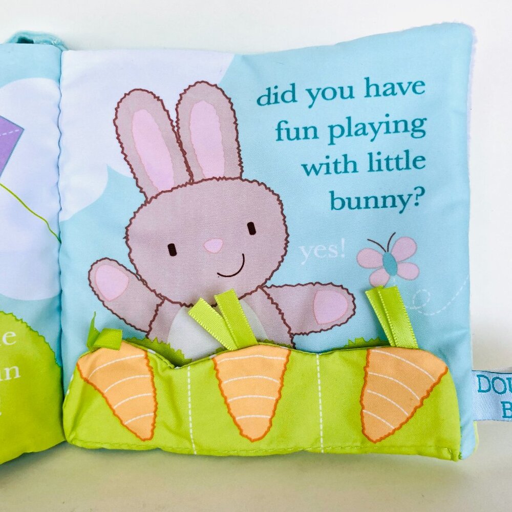 New w/ Tag-Douglas Baby Soft Plush Activity Book - Playtime With Little Bunny - Picture 8 of 15